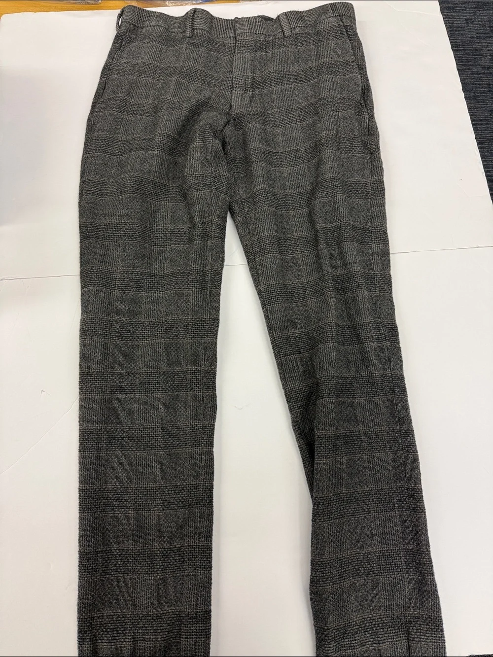 J. Crew Men's Charcoal Plaid Dress Trousers